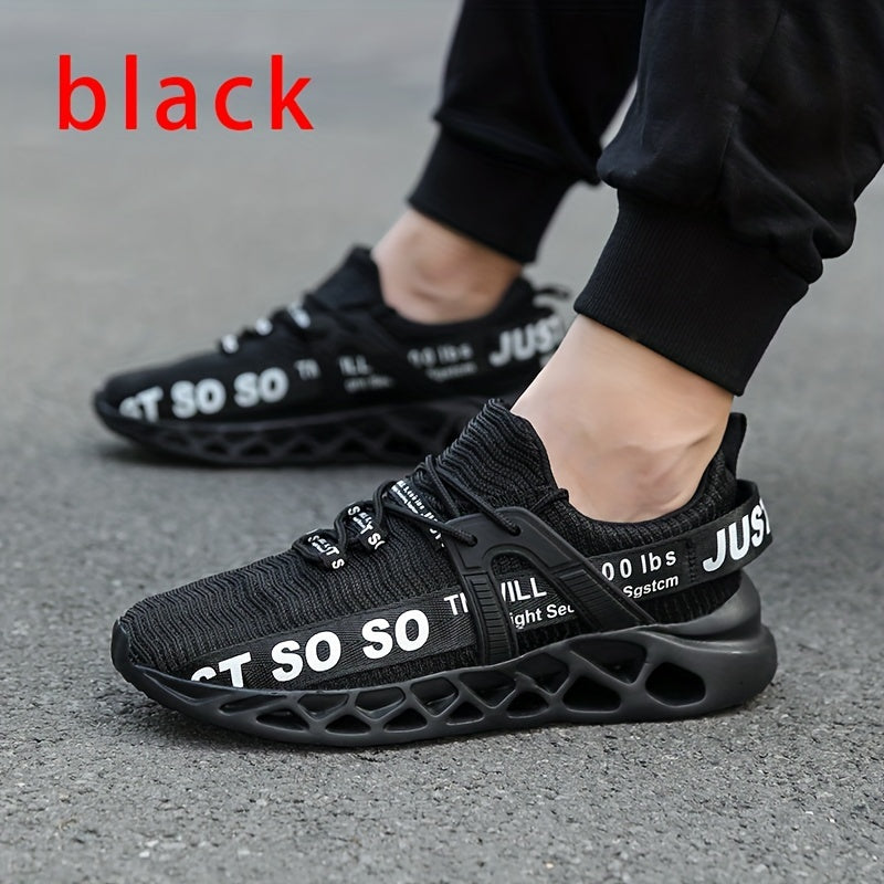 PLUS SIZE Men's Blade Type Shoes, Shock Absorption Slip On Soft Sole Non Slip Sneakers For Men's Outdoor Activities